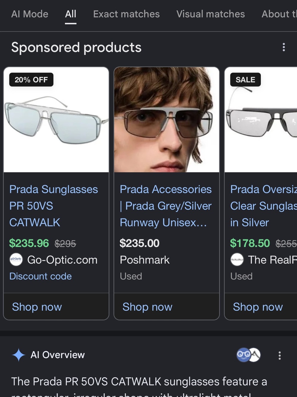 Prada Silver Frame Sunglasses with Light Blue Lenses unisex - Picture 12 of 13